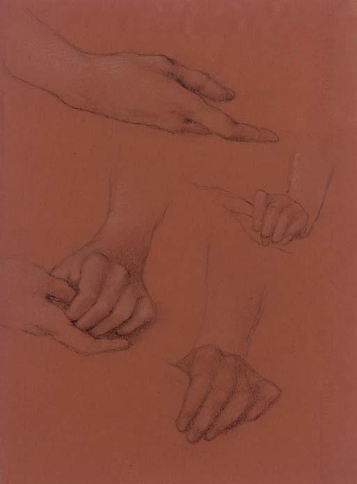 Study Of Hands For The Portrait Of Amy Gaskell — Edward Coley Burne-jones