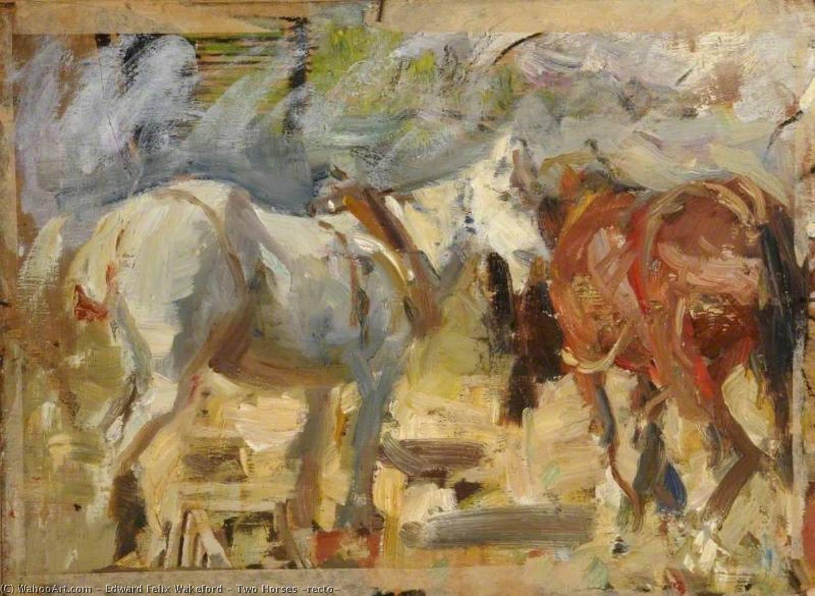Two Horses (recto) — Edward Felix Wakeford