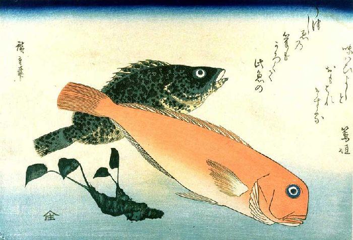 Amadai, Mebaru And Wasabi Root — Ando Hiroshige