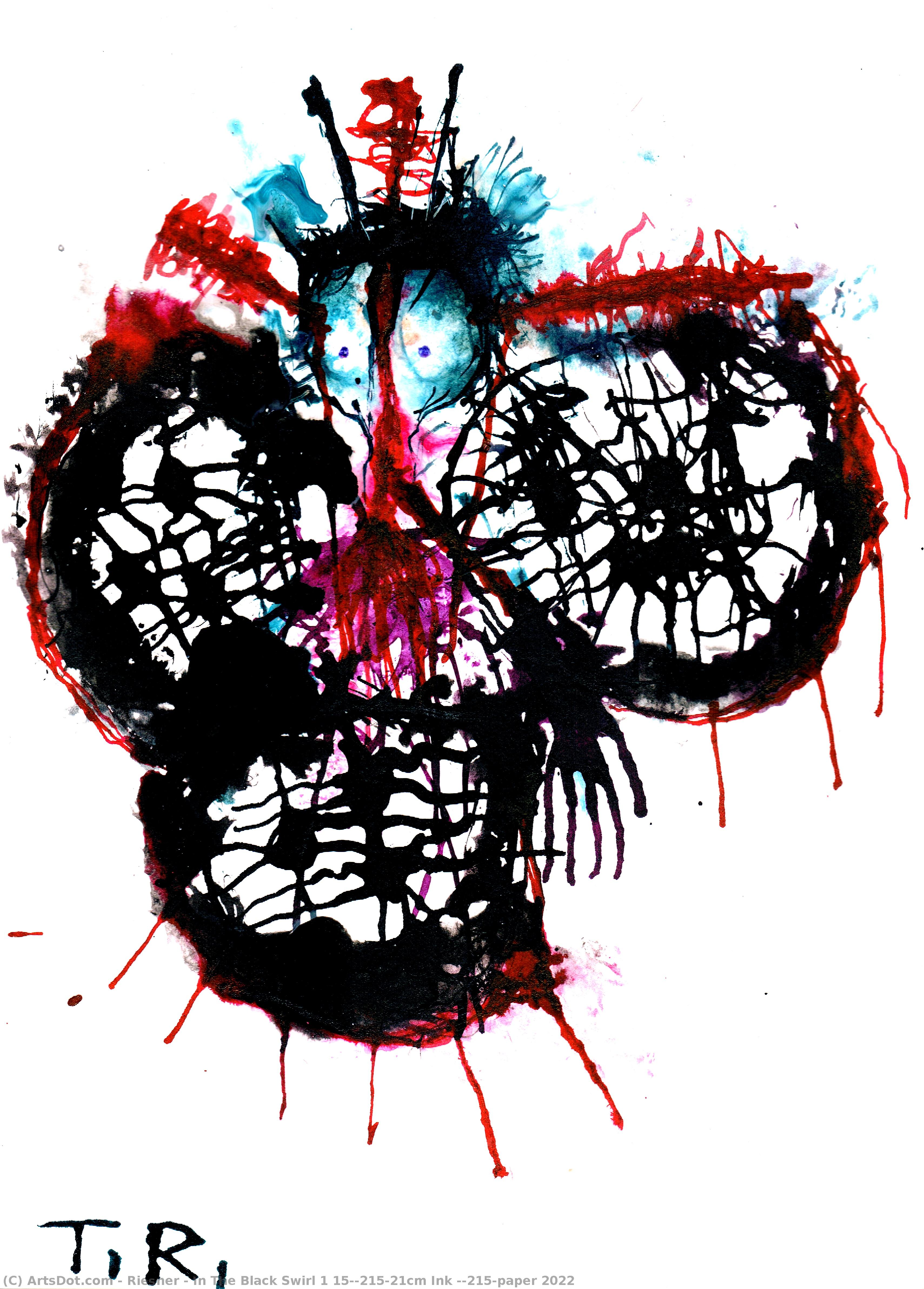 In The Black Swirl 1 15×21cm Ink ×paper 2022 — Thomas Riesner