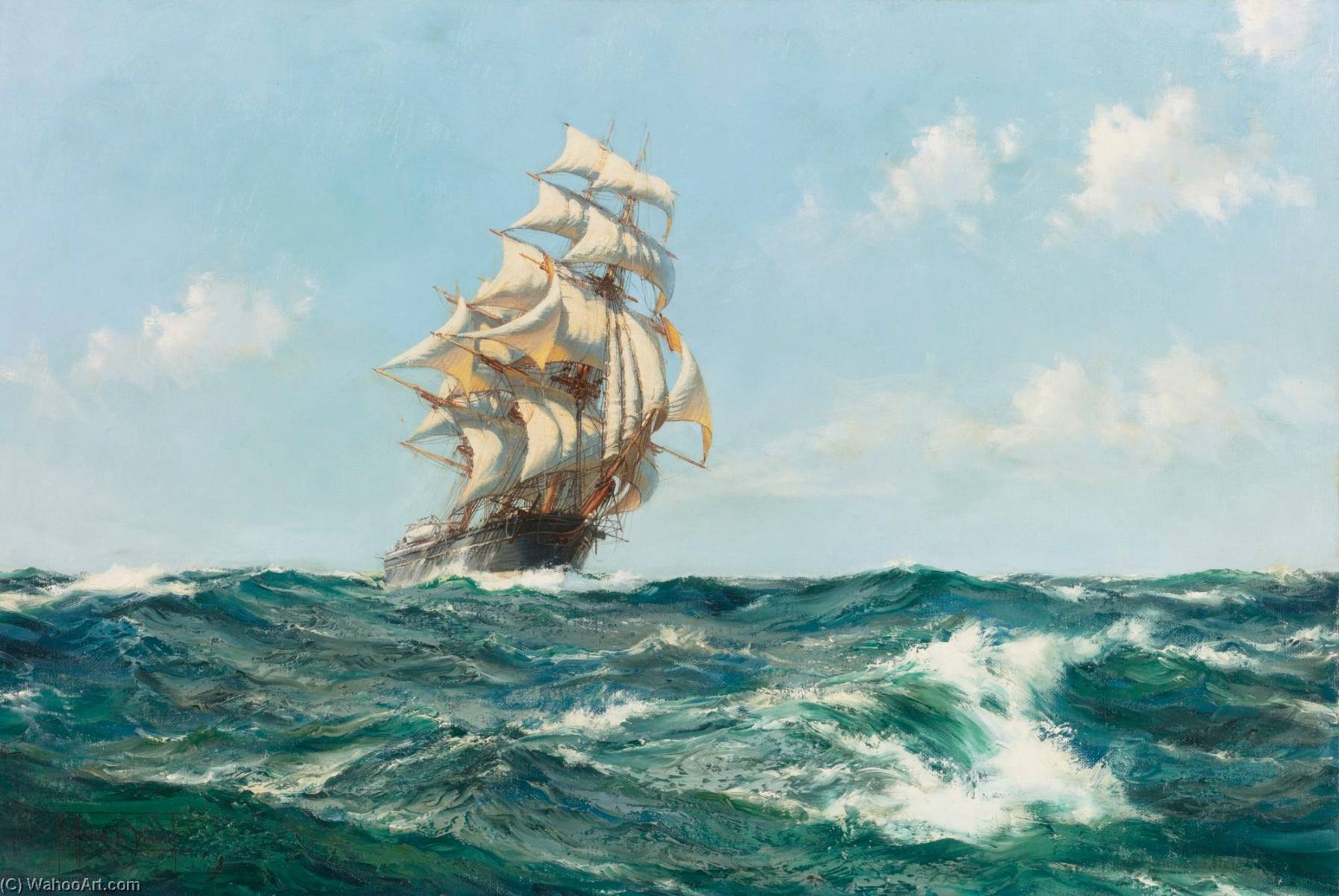 The Aberdeen Clipper, The Star Of Peace — Montague Dawson