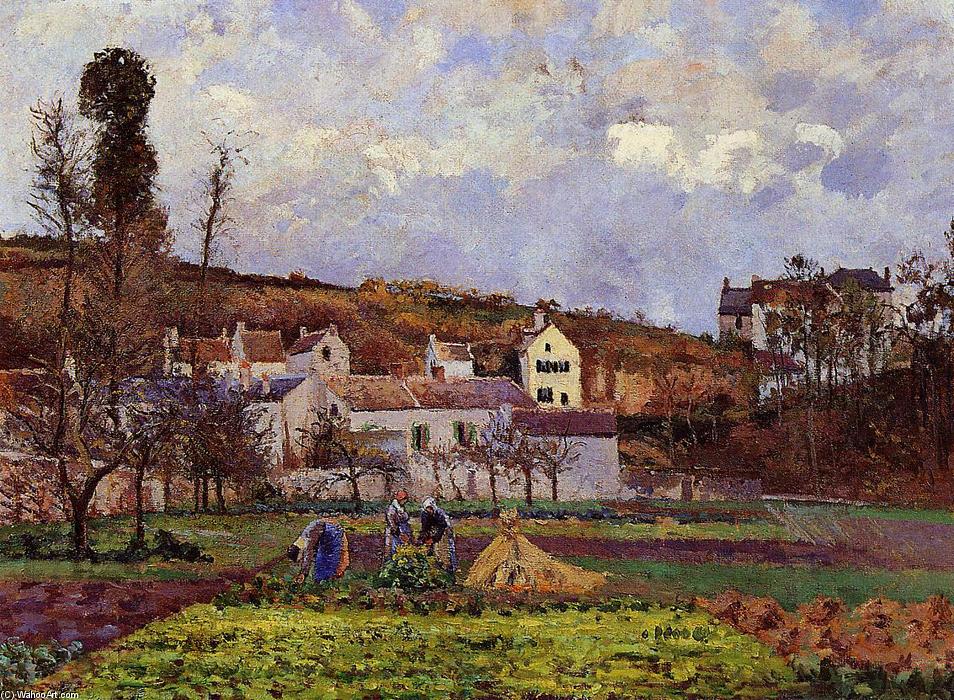 Kitchen Gardens At L'hermitage, Pontoise — Camille Pissarro