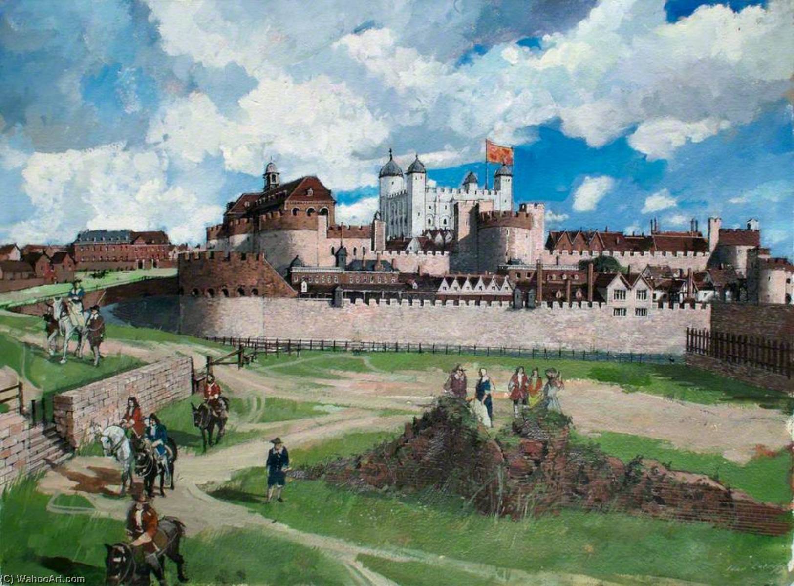 Reconstructed View Of The Tower Of London From The West, C.1700 — Ivan Lapper
