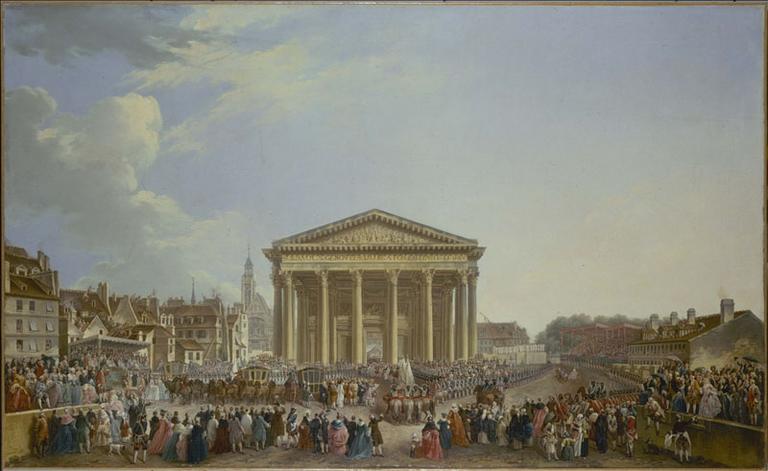 Cérémonie De La Pose De La Première Pierre De La Nouvelle Église Saint Geneviève, Le 6 Septembre 1764, Devant La Maquette Grandeur Nature De L'édifice (actuel Panthéon) (5ème Arrondissement) — Pierre Antoine De Machy