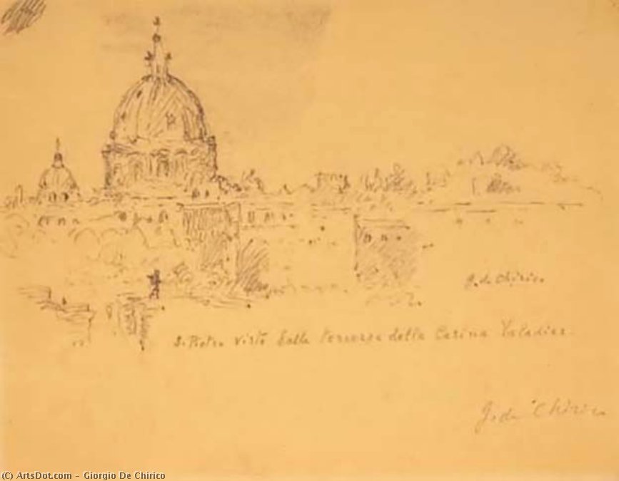 S. Pietro Vista Dalla Terrazza Della Casina Valadier — Giorgio De Chirico