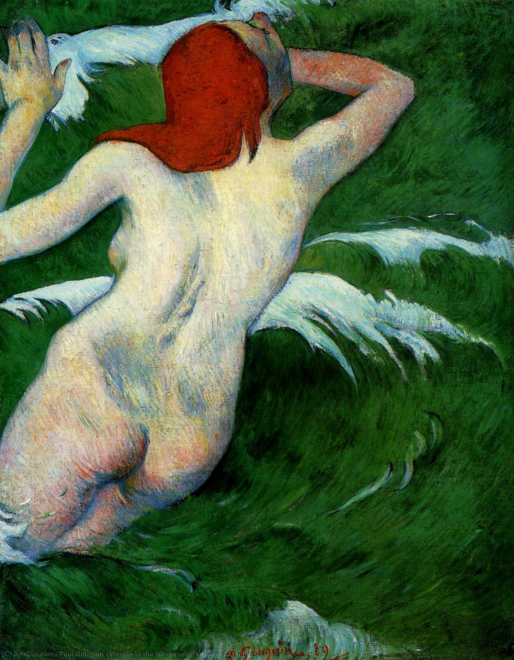 Mujer En Las Olas (también Conocida Como Ondina I) — Eugène Henri Paul Gauguin