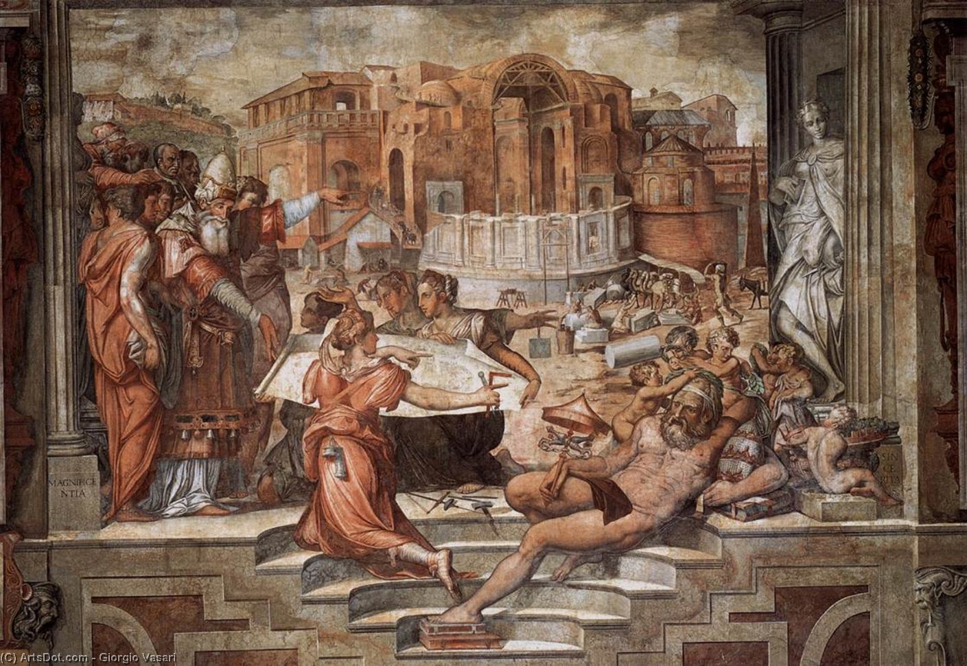 Paul Iii Farnese Directing The Continuance Of St Peter's — Giorgio Vasari