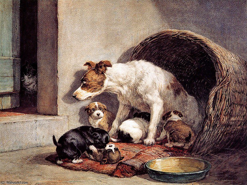 The Alert Mother Sun — Henriette Ronner Knip