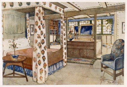 A Bedroom For A Country House In The Arts And Crafts — Tom Merry (william Mecham)