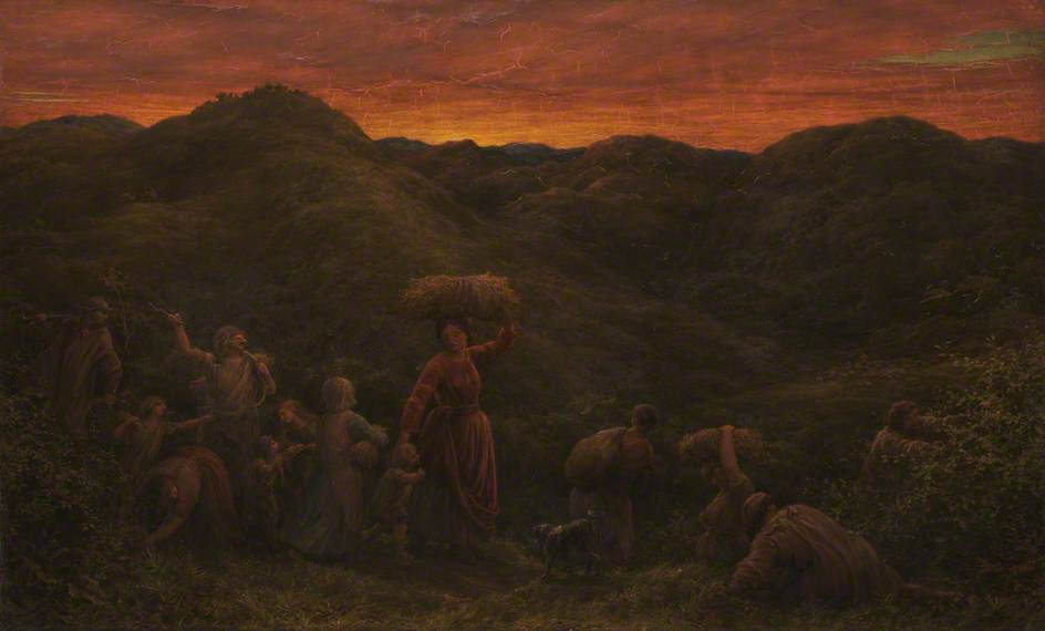 Gleaners Returning Home (an Autumnal Sunset, Surrey) — William Linnell