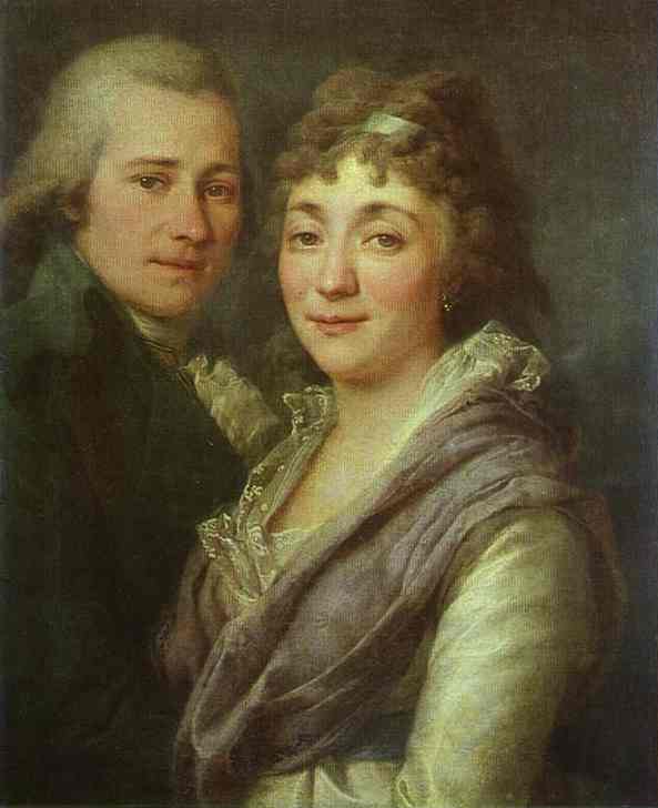Portrait Of V. I. Mitrofanov And M. A. Mitrofanova — Dmitry Grigoryevich Levitsky