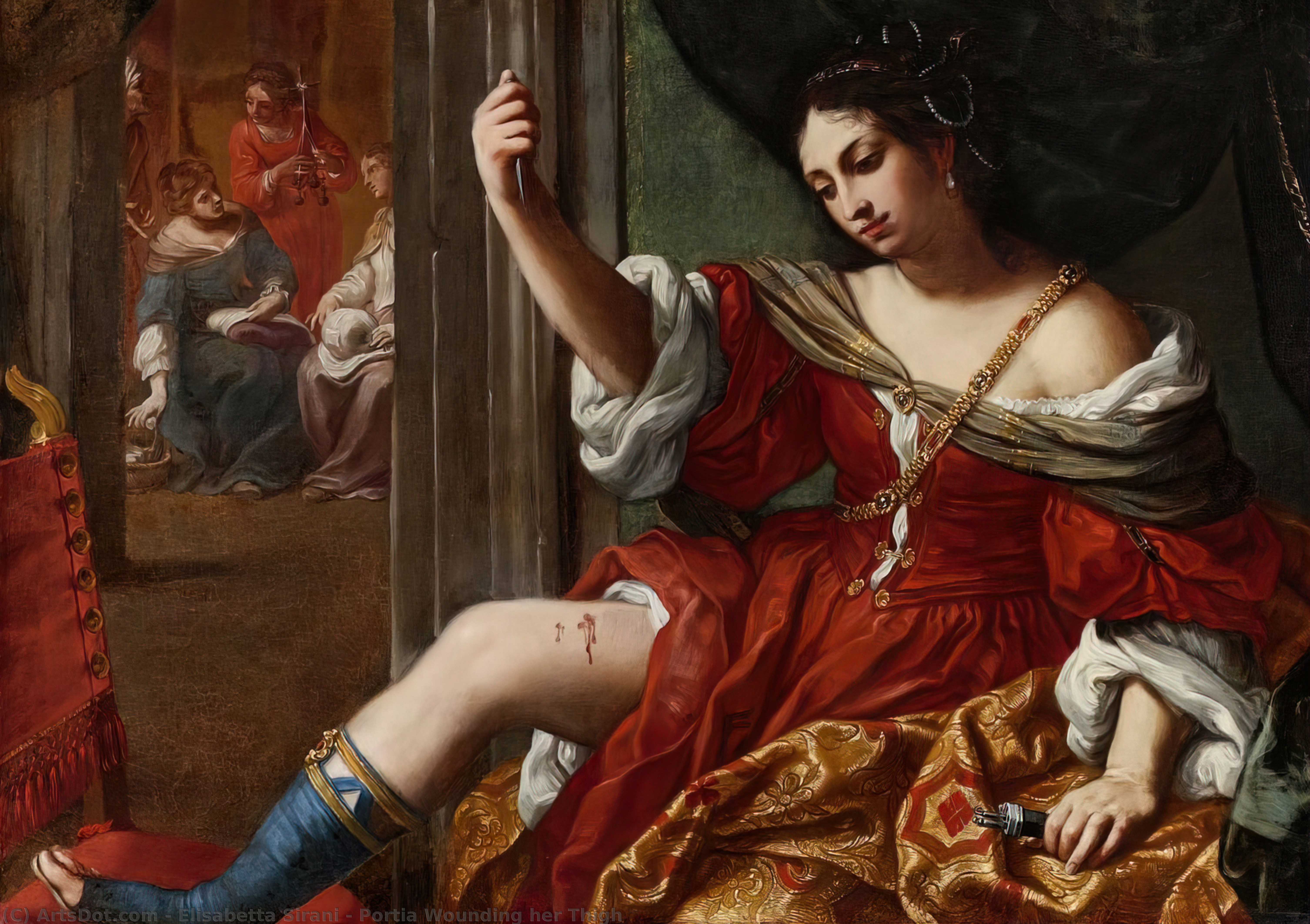Portia Wounding Her Thigh — Элизабетта Сирани