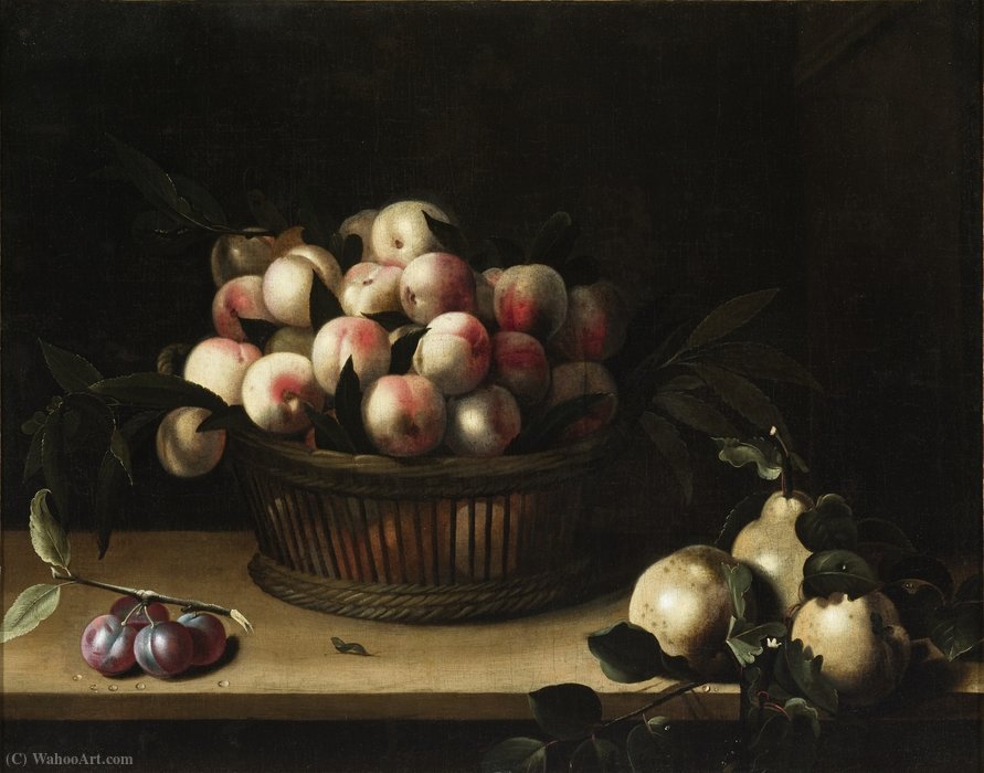Basket Of Peaches, With Quinces, And Plums — Louise Moillon