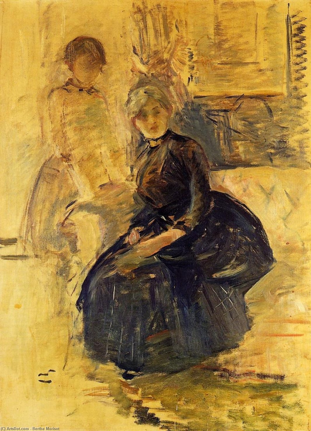 Self-portrait With Julie (study) — Berthe Morisot