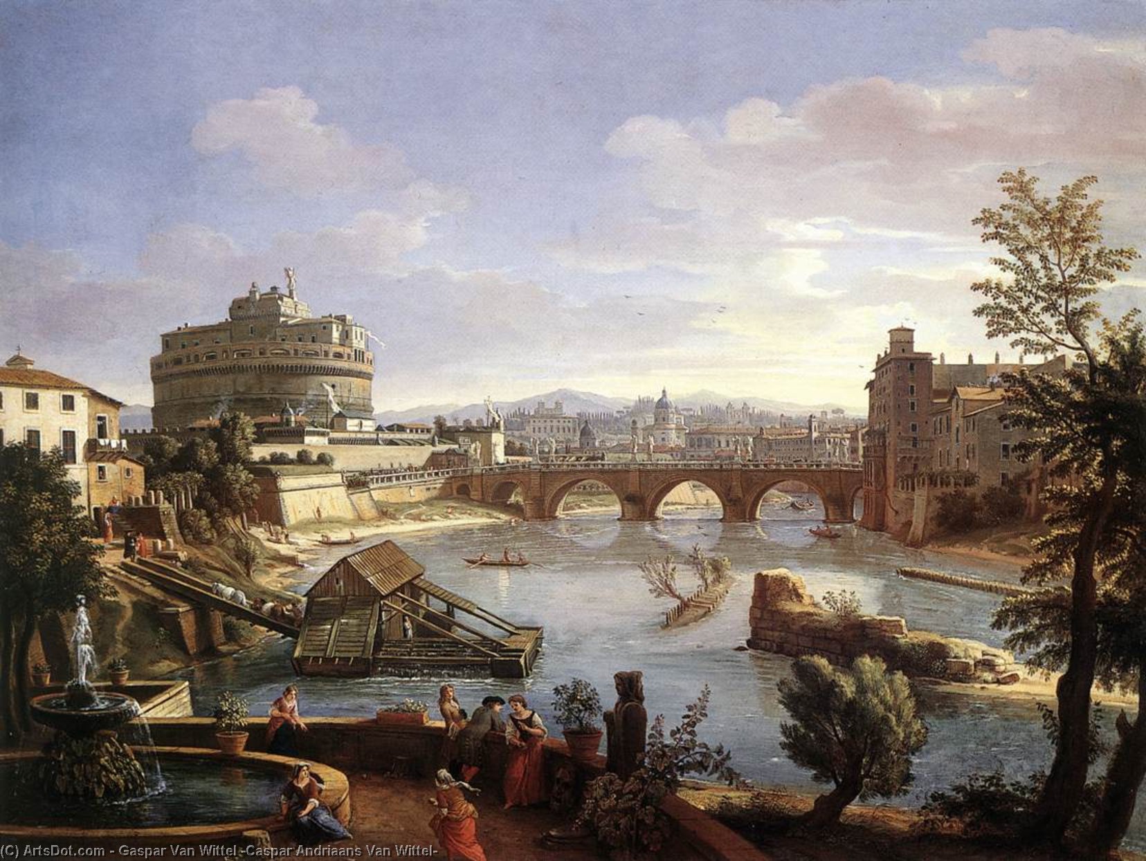 The Castel Sant'angelo From The South — Gaspar Van Wittel (caspar Andriaans Van Wittel)
