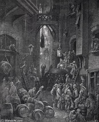 A Riverside Street — Paul Gustave Doré
