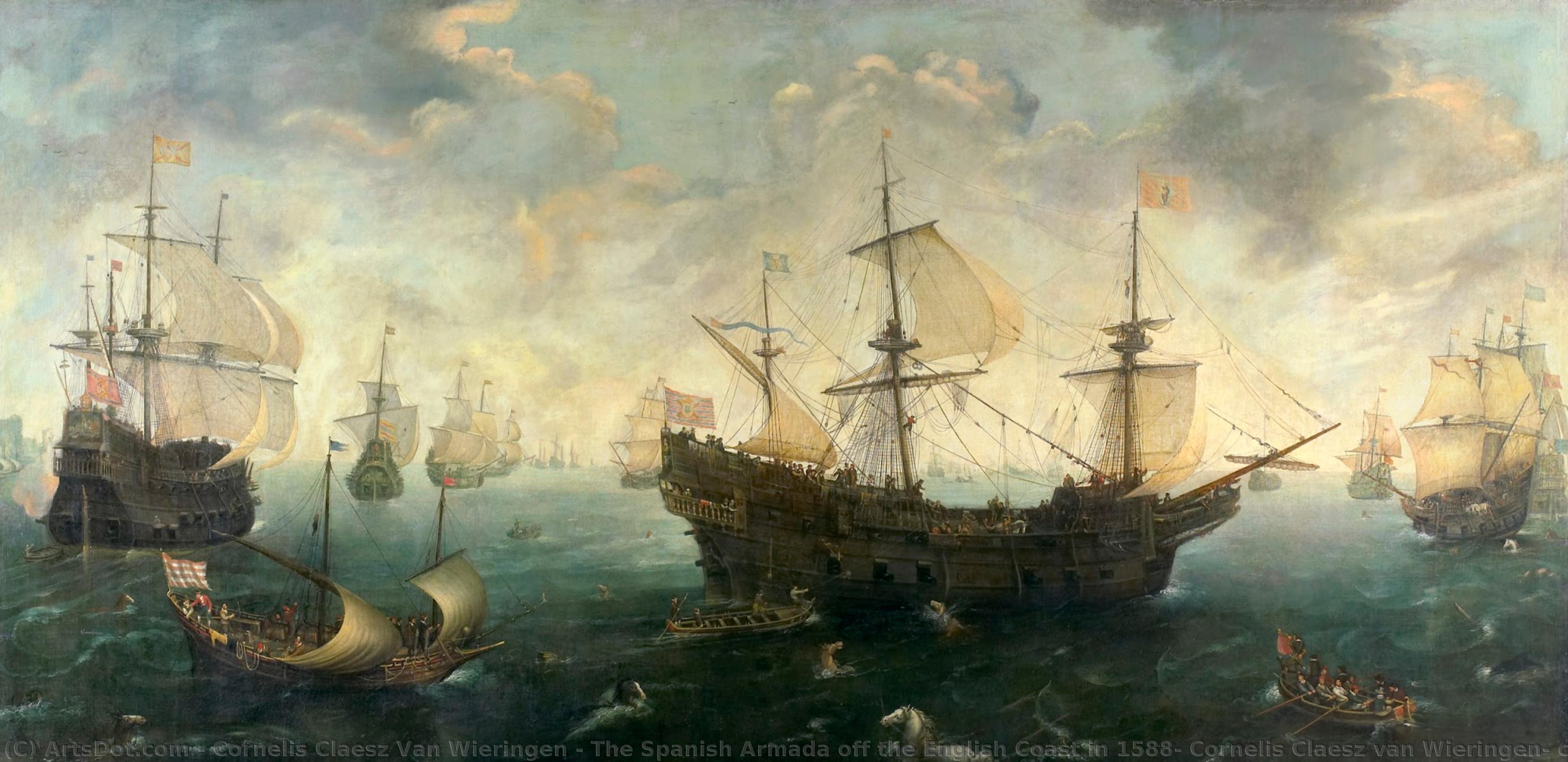 The Spanish Armada Off The English Coast In 1588, Cornelis Claesz Van Wieringen, C. 1620 - C. 1625 — Cornelis Claesz Van Wieringen