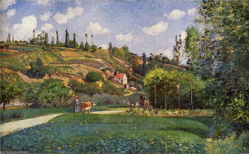 A Cowherd On The Route De Chou, Pontoise. — Camille Pissarro