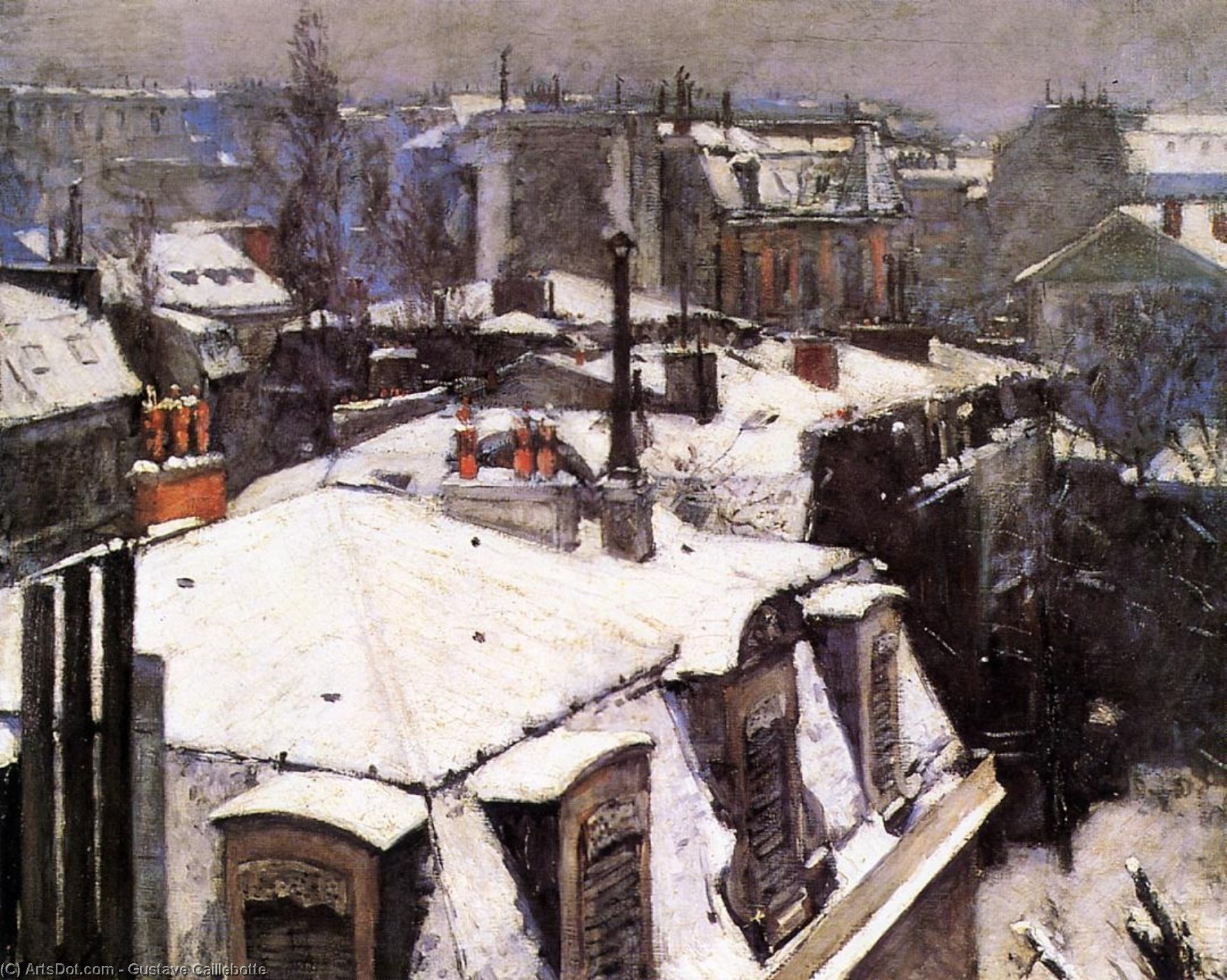 Rooftops Under Snow — ギュスターヴ・カイユボット