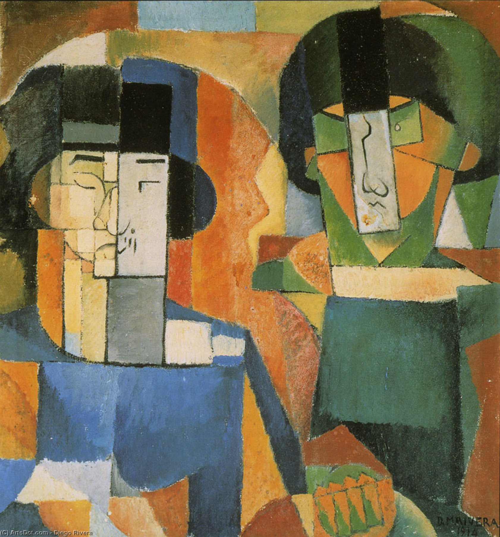 Portrait De Messieurs Kawashima Et Foujita — Diego Rivera