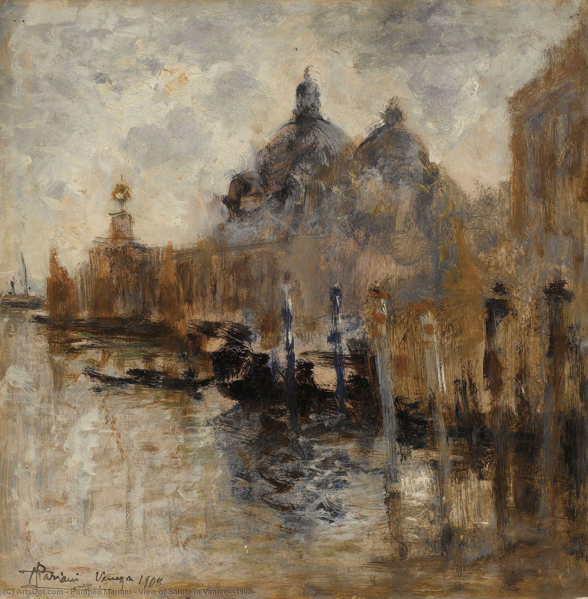 View Of Salute In Venice, (1908) — Pompeo Mariani