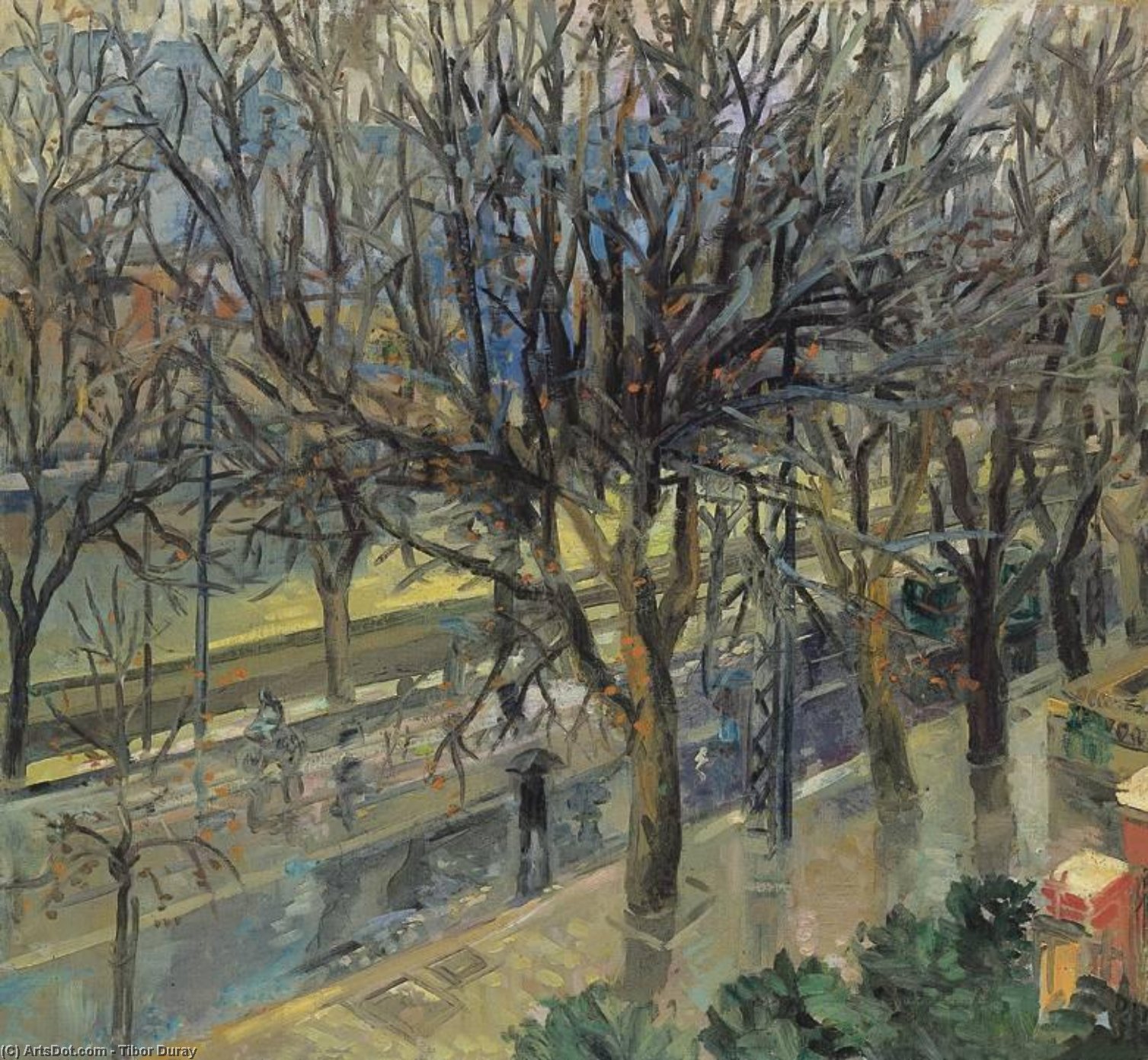 The Tevere Bank In Rome At Winter — Tibor Duray