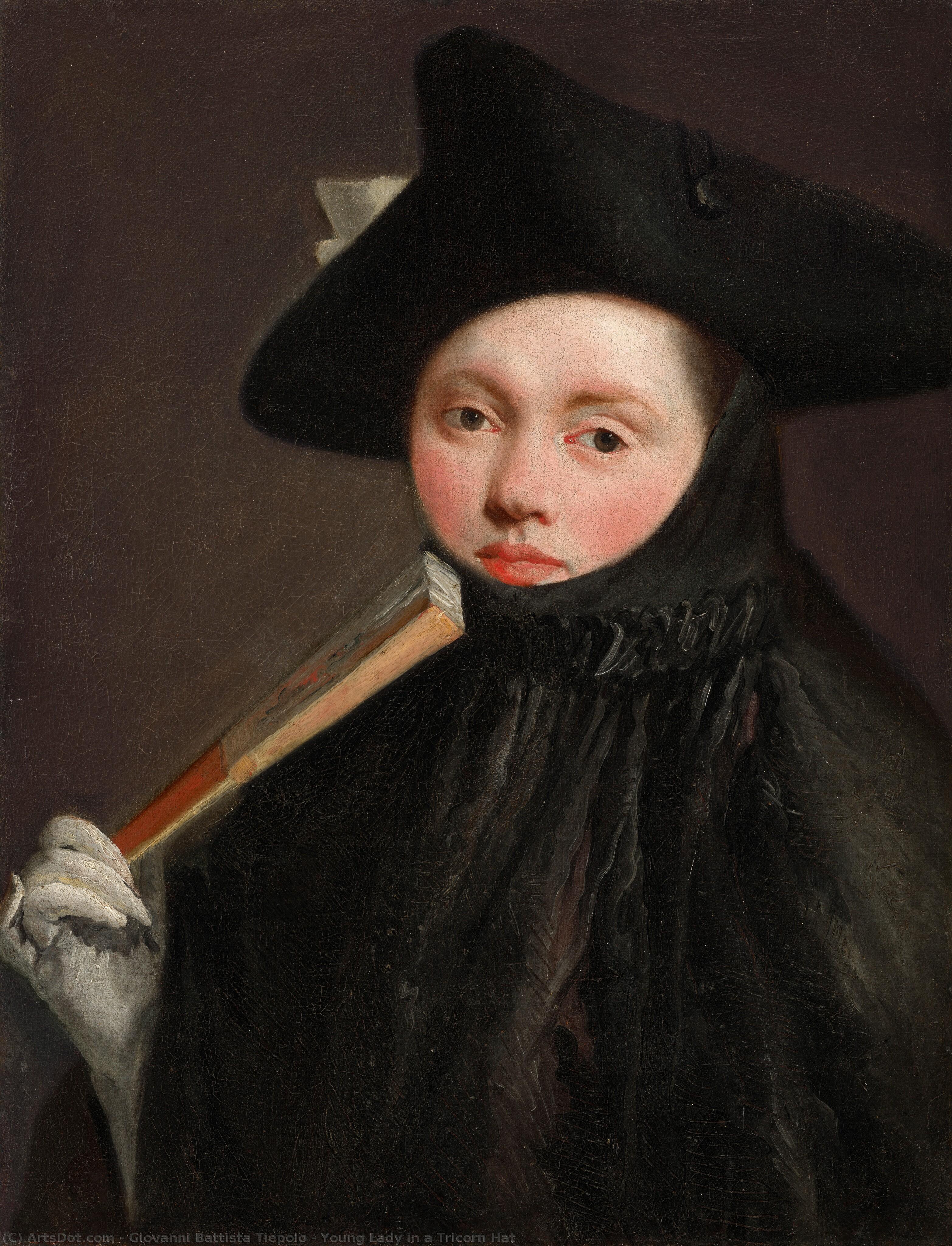 Young Lady In A Tricorn Hat — Giambattista Tiepolo