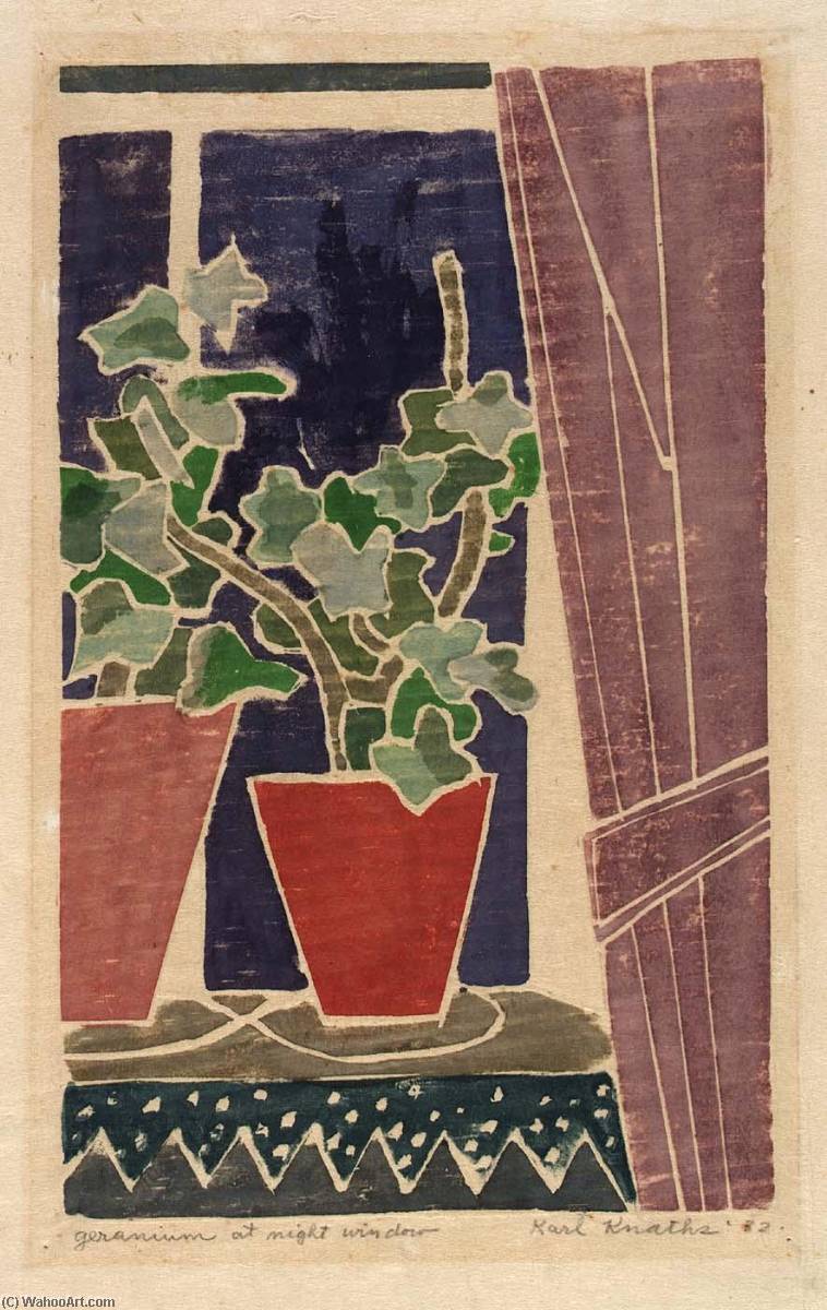 Geranium At Night Window — Karl Knaths