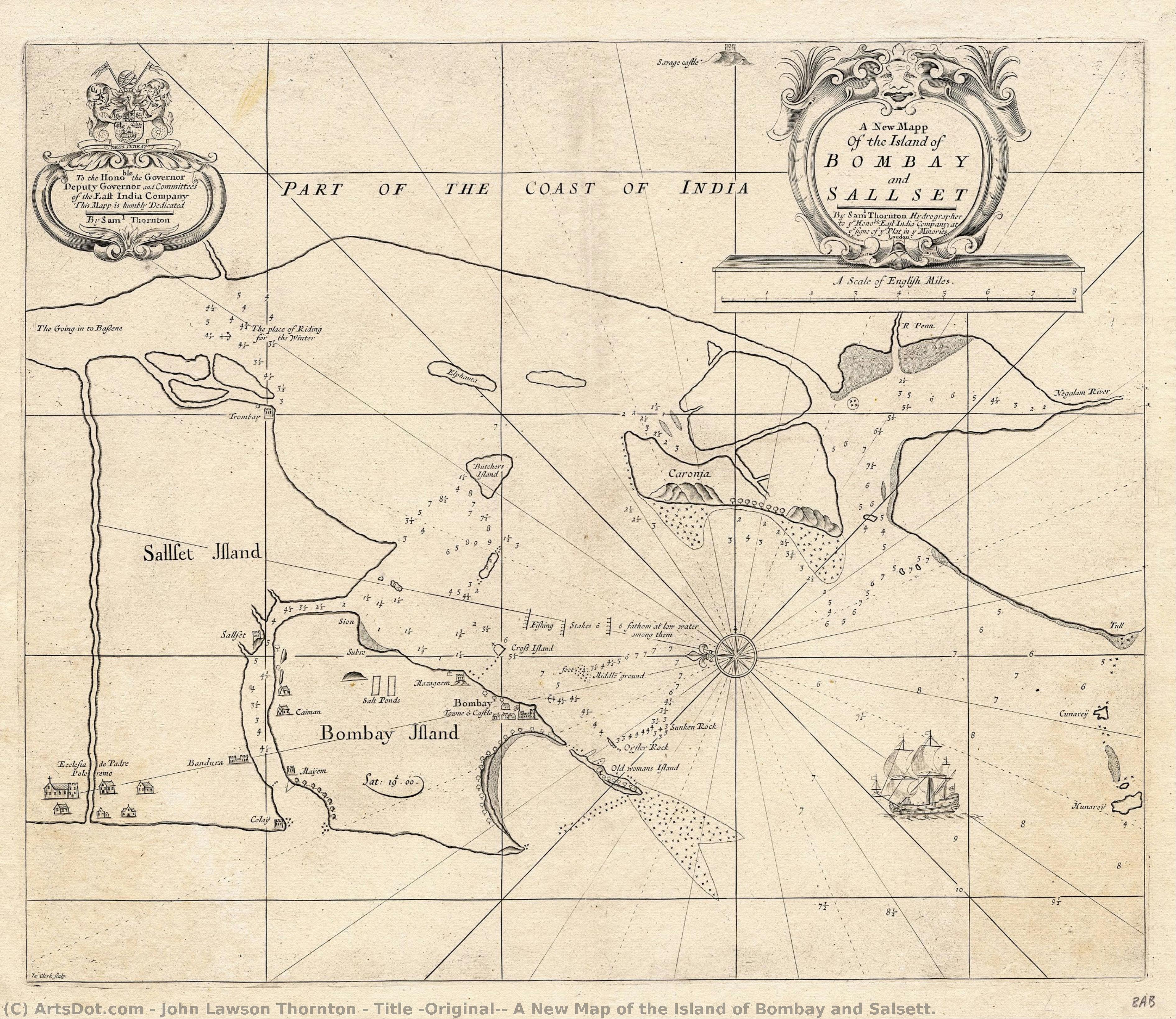Title (original): A New Map Of The Island Of Bombay And Salsett. — John Lawson Thornton