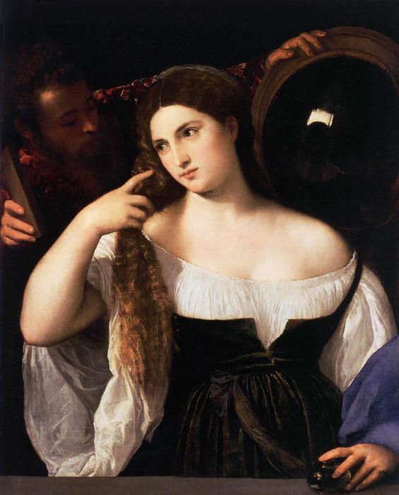 Woman With A Mirror — Titian