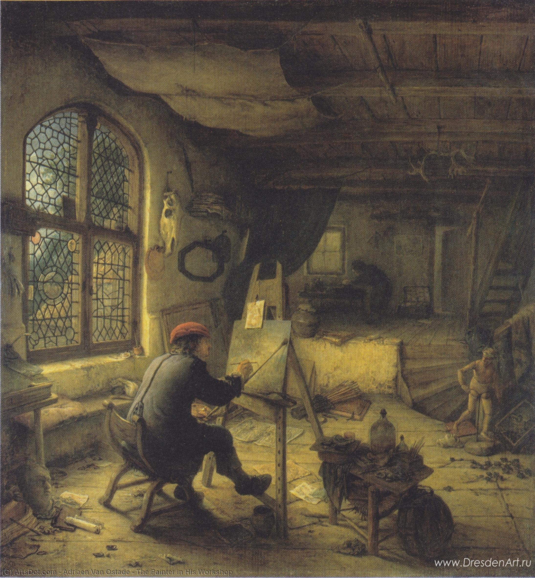 The Painter In His Workshop — Адриаен Ван Остаде
