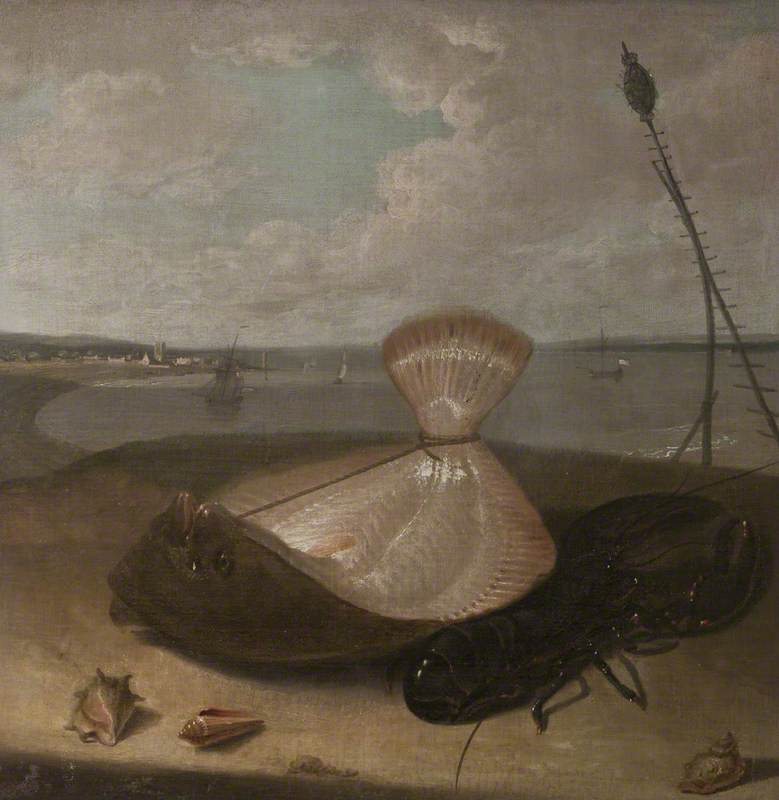 Turbot, Lobster And Sea Shells, In The Thames Estuary ( ) — Arthur William Devis