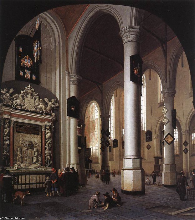 Interior Of The Oude Kerk, Delft, With The Tomb Of Admiral Tromp — Hendrick Corneliszoon Van Vliet
