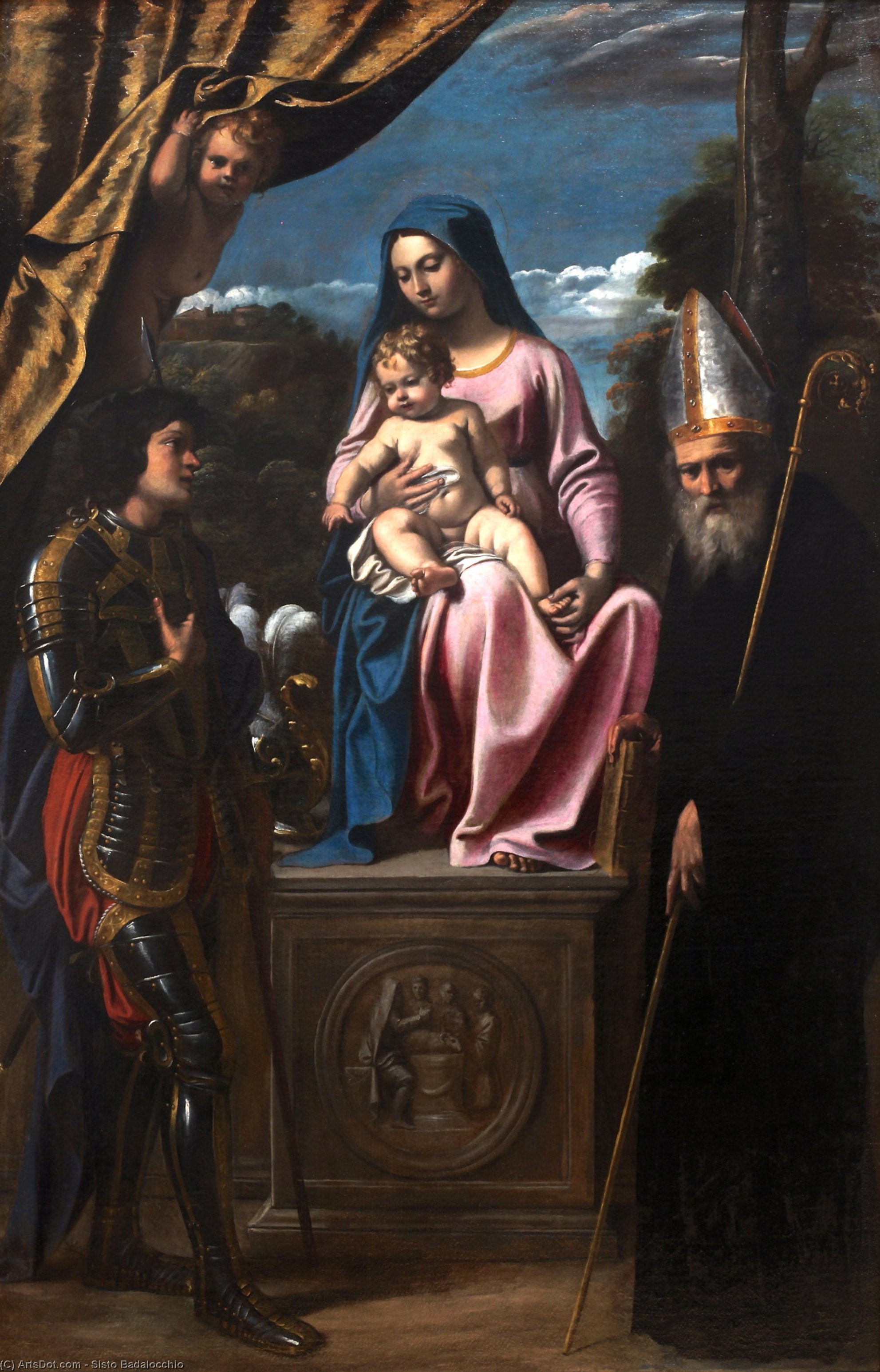 Virgin And Child Between St Benedict And St Quentin — Sisto Badalocchio
