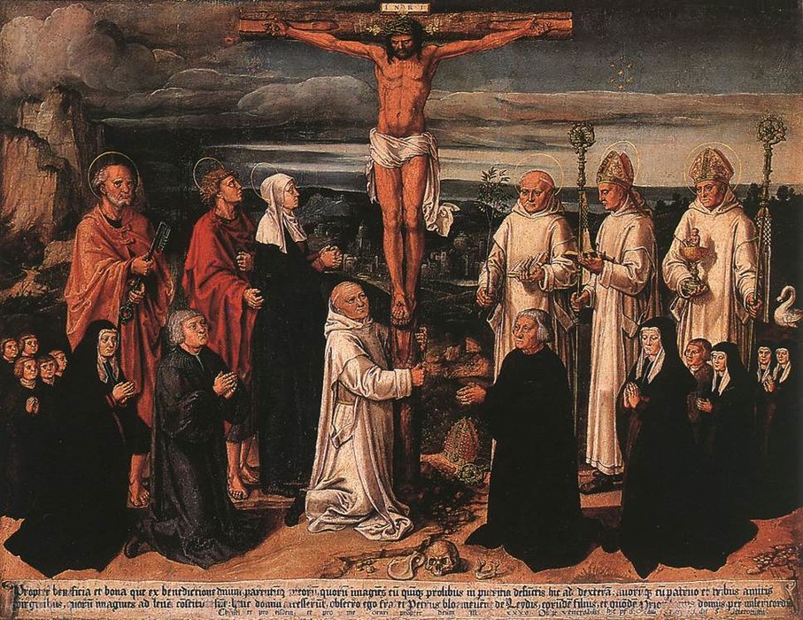 Christ On The Cross With Carthusian Saints — Anton Woensam Von Worms