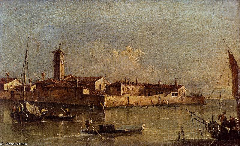 View Of The Island Of San Michele Near Murano Venice — Francesco Lazzaro Guardi