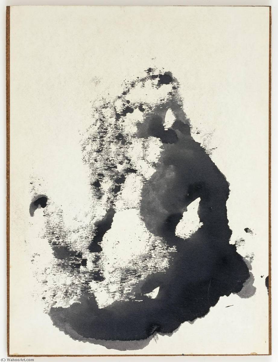 Untitled (white Drawing Paper With Black Ink Wash Design) — Joseph Cornell