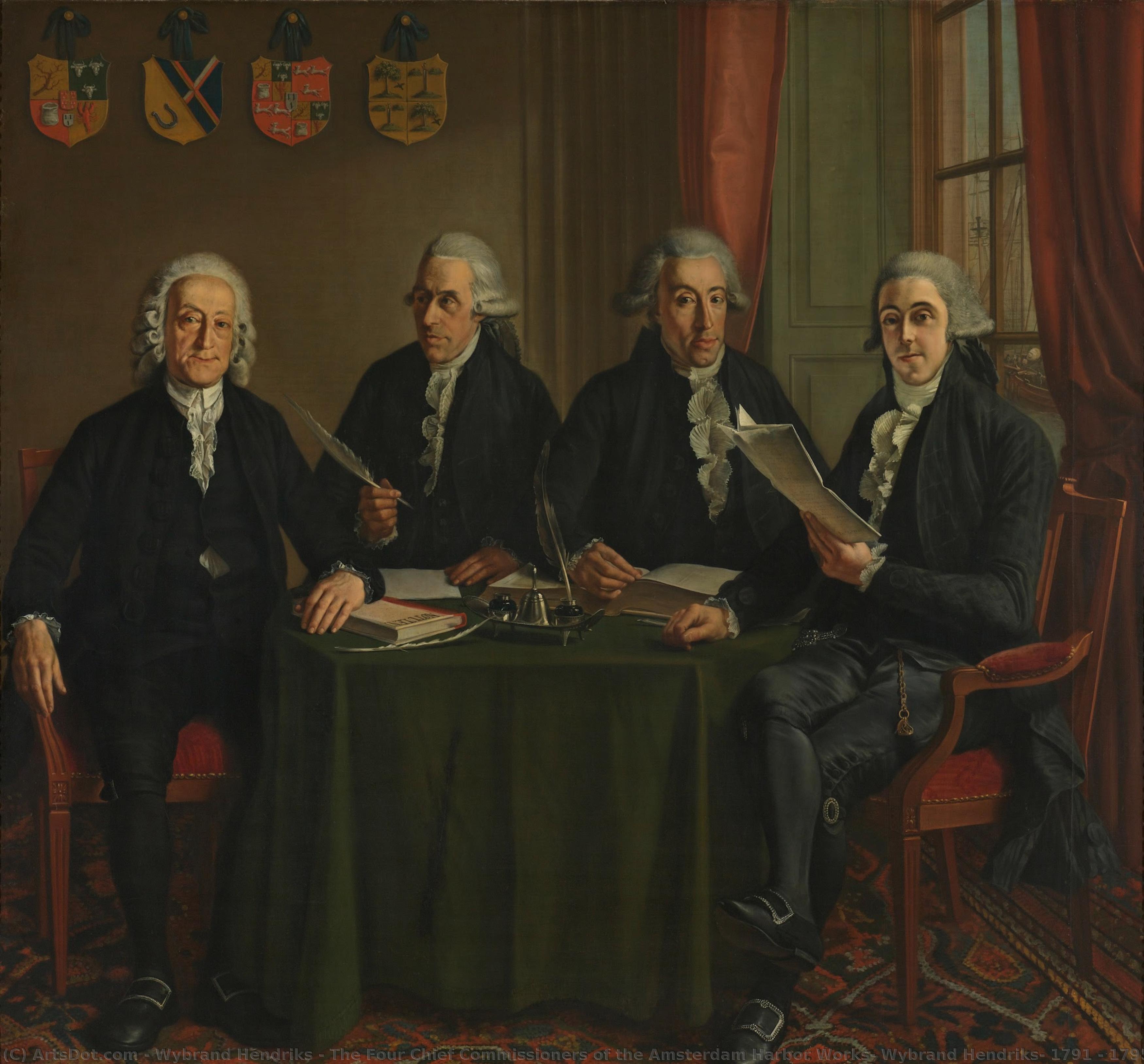 The Four Chief Commissioners Of The Amsterdam Harbor Works, Wybrand Hendriks, 1791 - 1795 — Wybrand Hendriks
