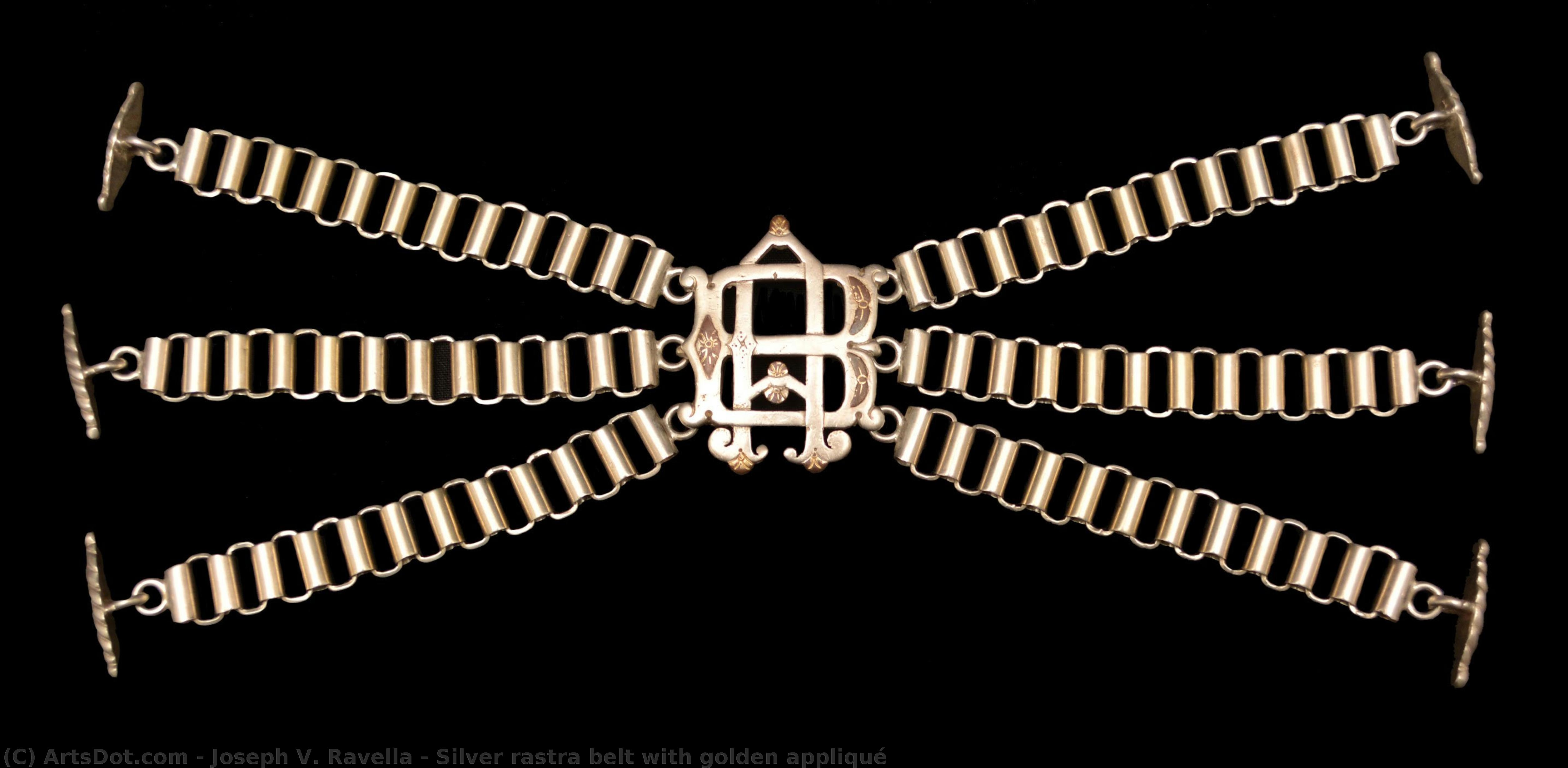 Silver Rastra Belt With Golden Appliqué — Joseph V. Ravella