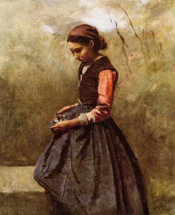 Pensive Young Woman — Jean-baptiste-camille Corot
