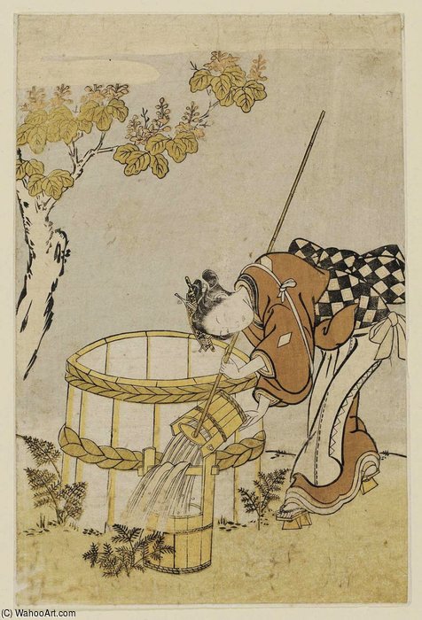 Woman Filling A Bucket At A Well — Suzuki Harunobu