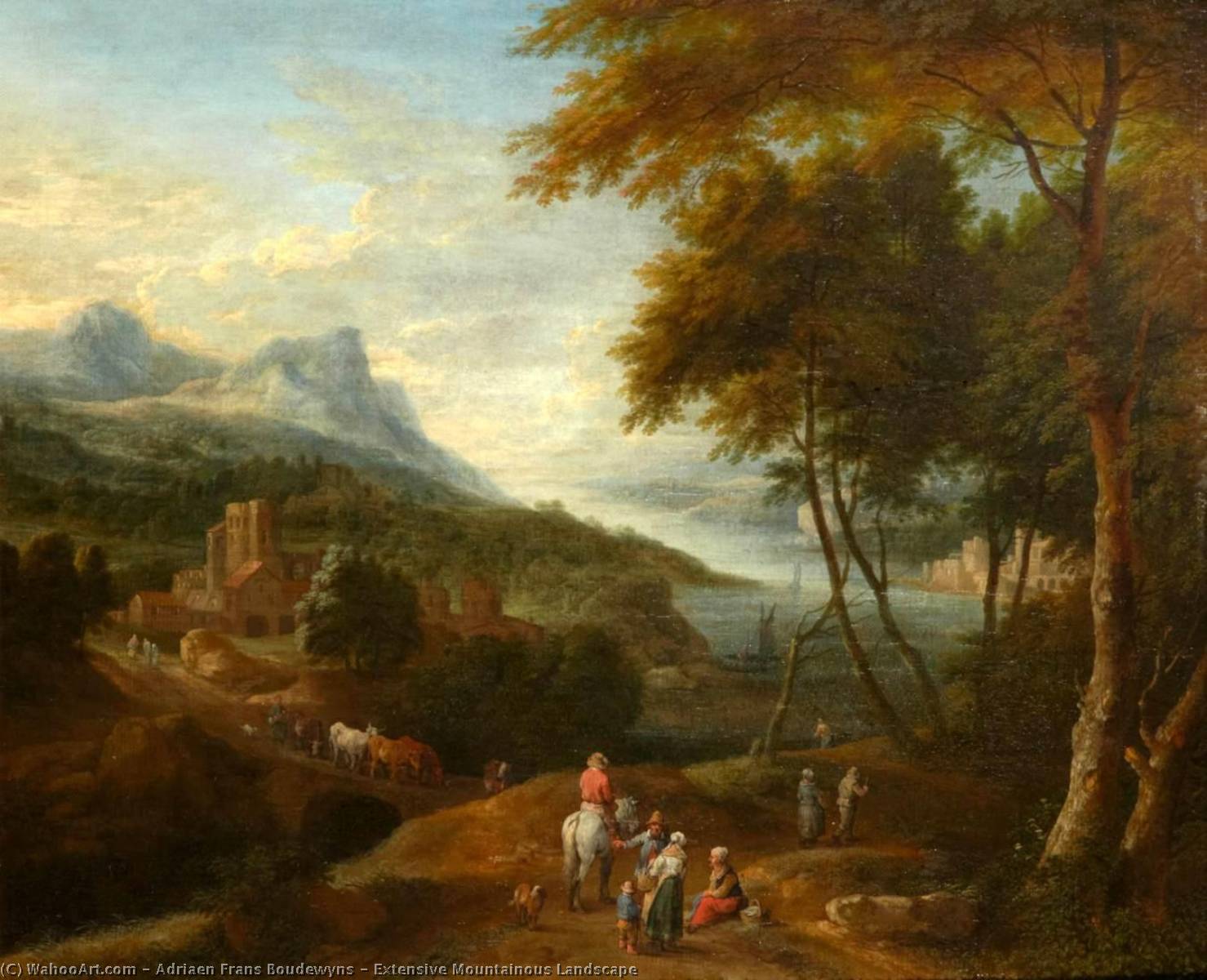 Extensive Mountainous Landscape — Adrien Frans Boudewyns