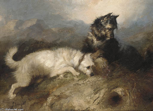 Terriers At A Rabbit Hole - — George Armfield (smith)