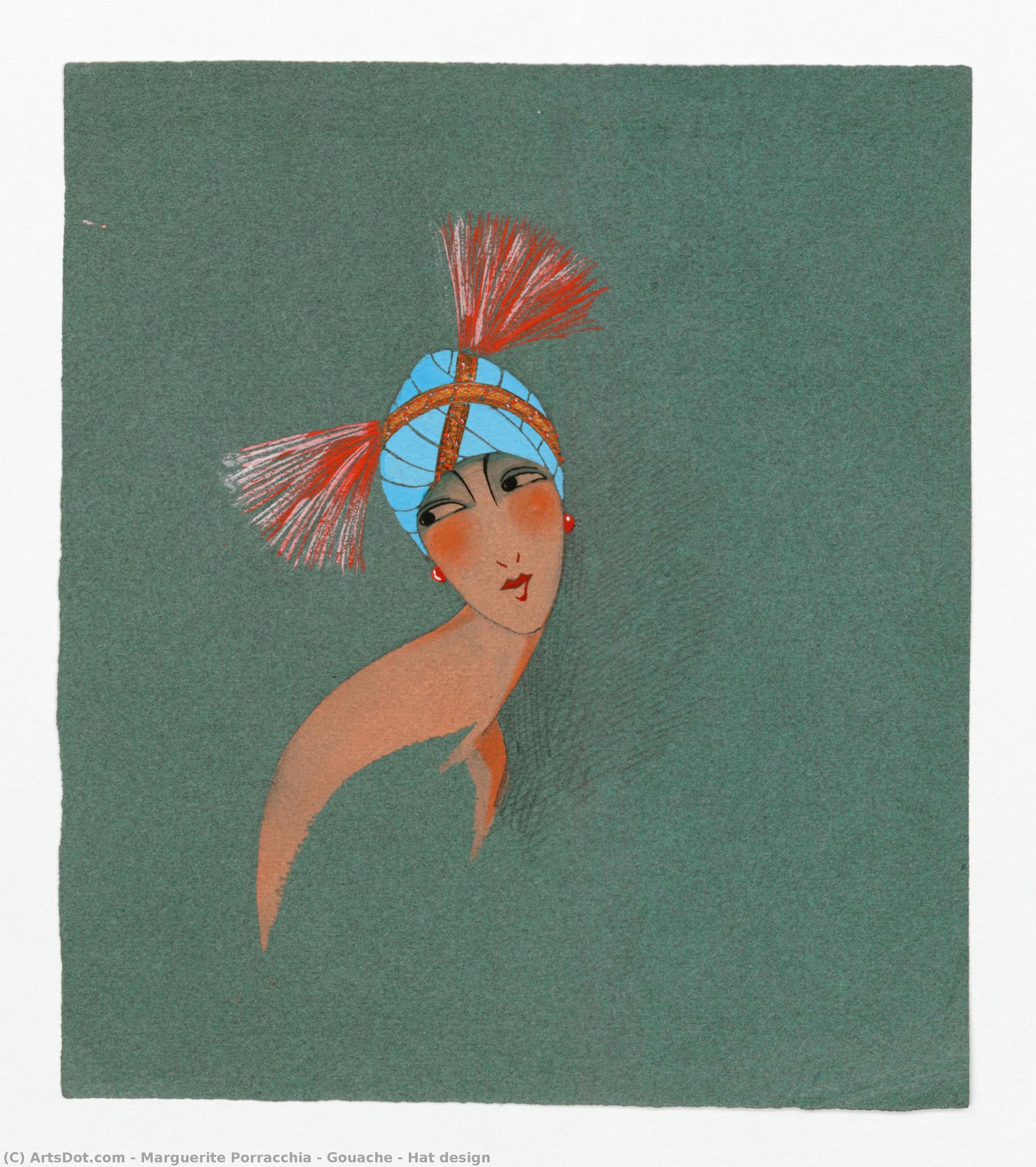 Gouache — Hat Design — Marguerite Porracchia