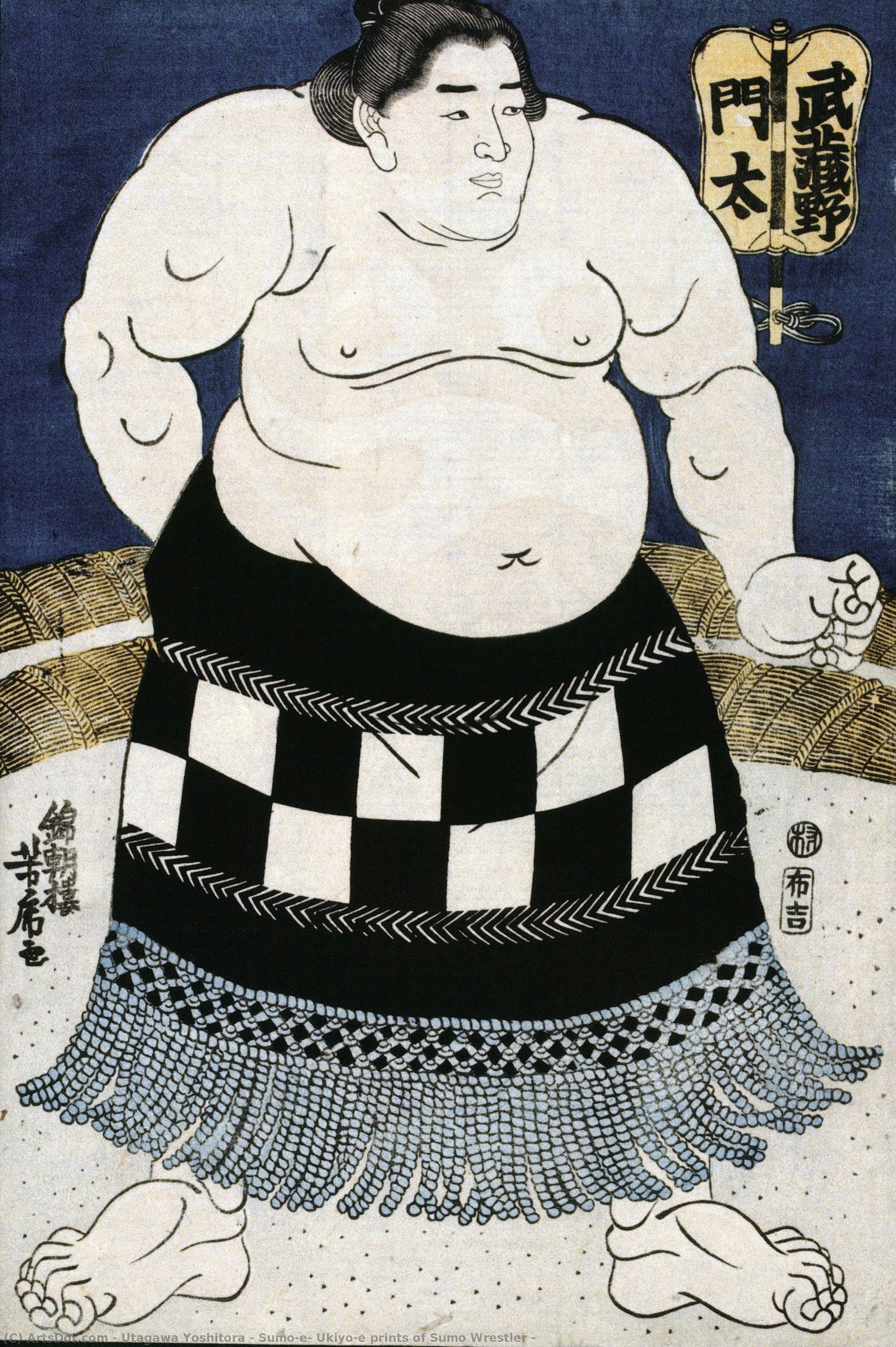 Sumo-e, Ukiyo-e Prints Of Sumo Wrestler — Utagawa Yoshitora