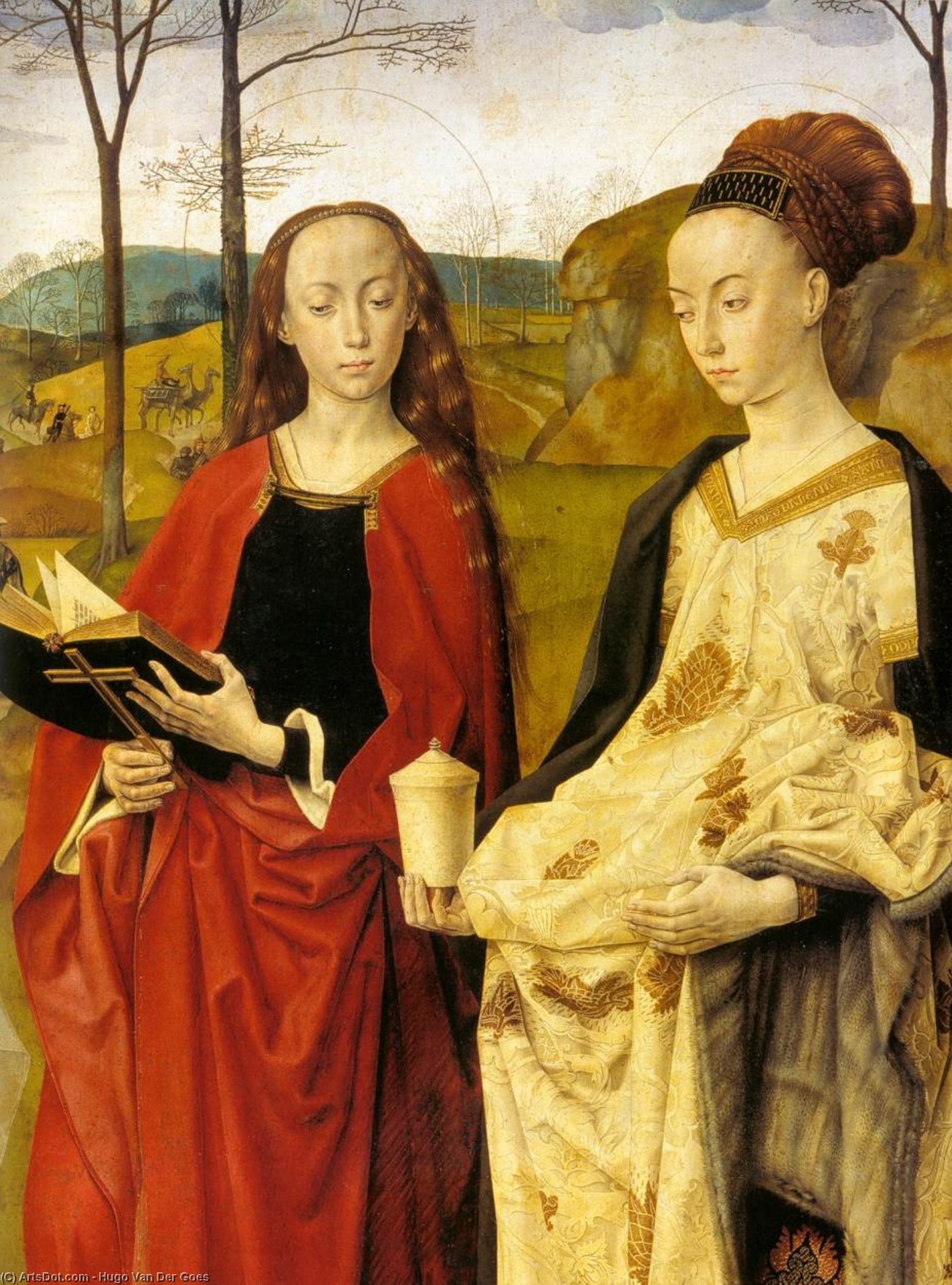 Sts Margaret And Mary Magdalene With Maria Portinari (detail) (11) — Hugo Van Der Goes