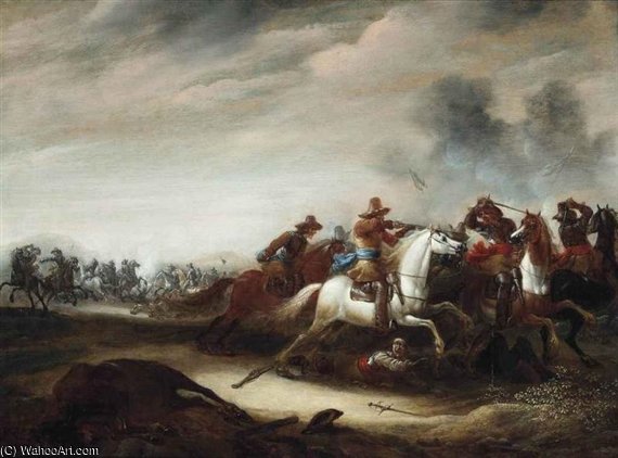 A Cavalry Engagement — Abraham Van Der Hoef