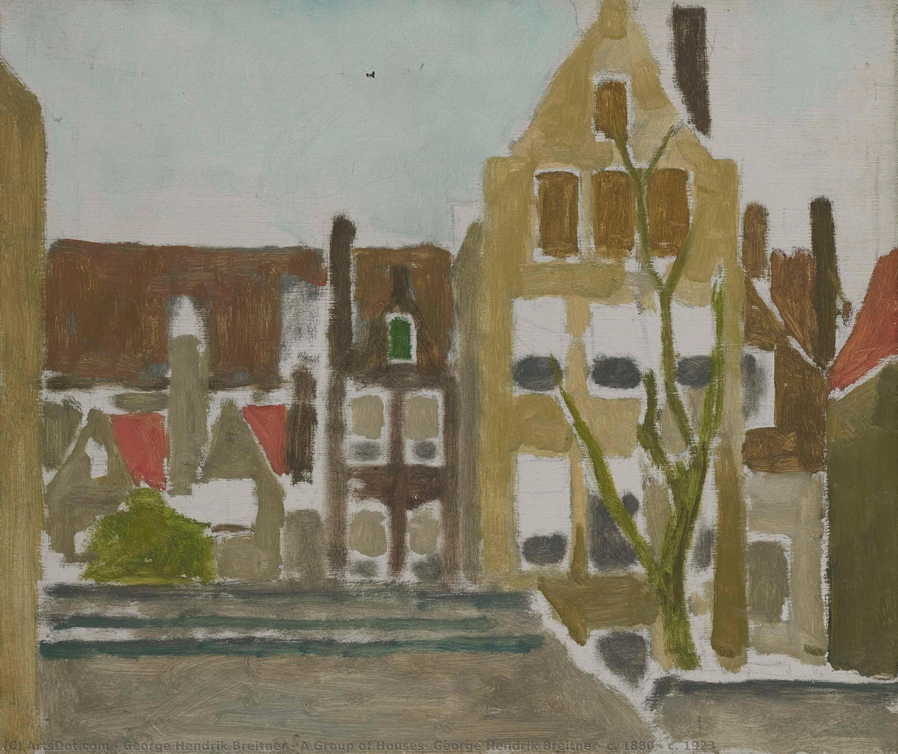 A Group Of Houses, George Hendrik Breitner, C. 1880 - C. 1923 — George Hendrik Breitner