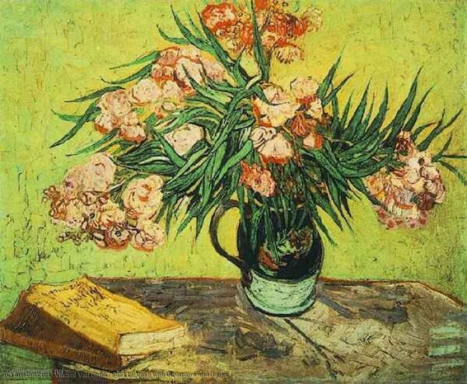 Stillleben: Vase Mit Oleandern Und Büchern — Vincent Willem Van Gogh