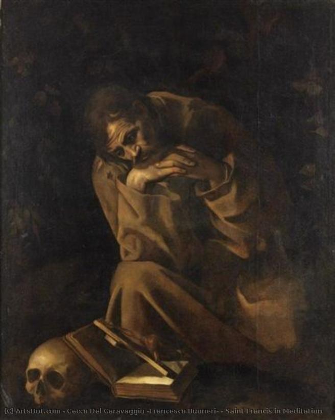 Saint Francis In Meditation — Cecco Del Caravaggio (francesco Buoneri)